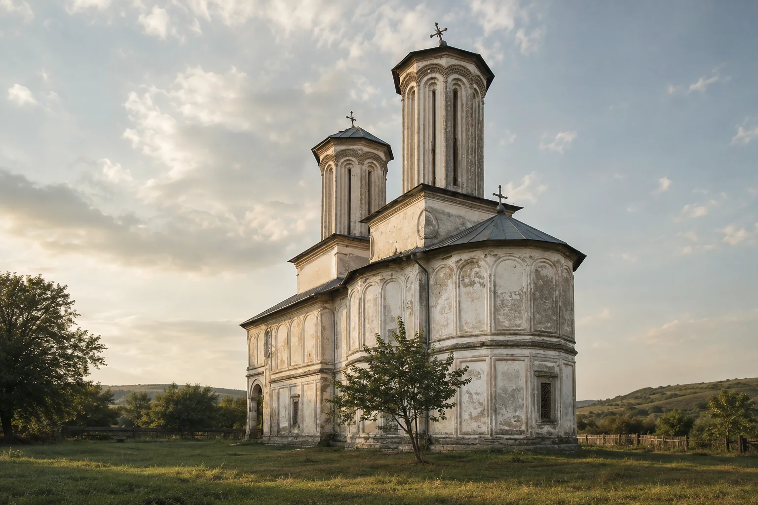 Ilustrație editorială inspirată de biserica din Brădeștii Bătrâni, județul Dolj