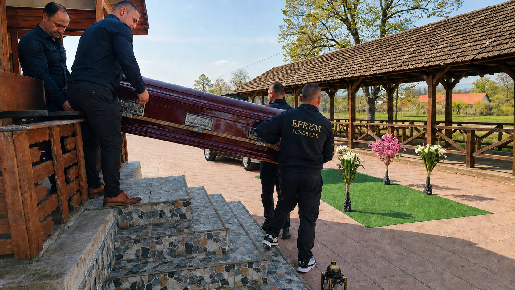 Imagine de prezentare cu echipa Efrem Funerare în timpul organizării unui serviciu funerar